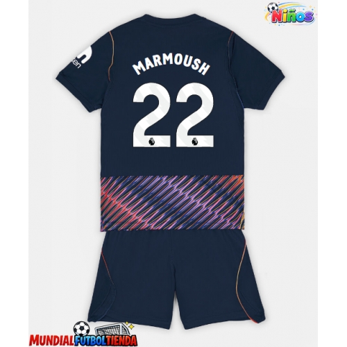Camiseta Tottenham Hotspur Omar Marmoush #22 Segunda Equipación Replica 2026-27 para niños mangas cortas (+ Pantalones cortos)
